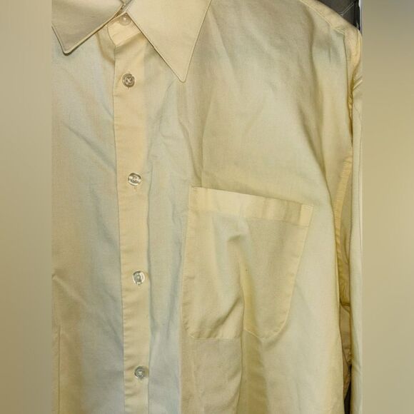 Perry Ellis Men’s 16.5 33 Pale Butter Yellow Long Sleeved Casual Button Up Shirt - Picture 4 of 7
